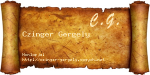 Czinger Gergely névjegykártya